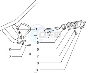 GSM 50 drawing Passenger footrest