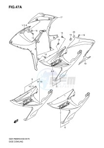 GSX-R600 (E2) drawing SIDE COWLING (MODEL K7)