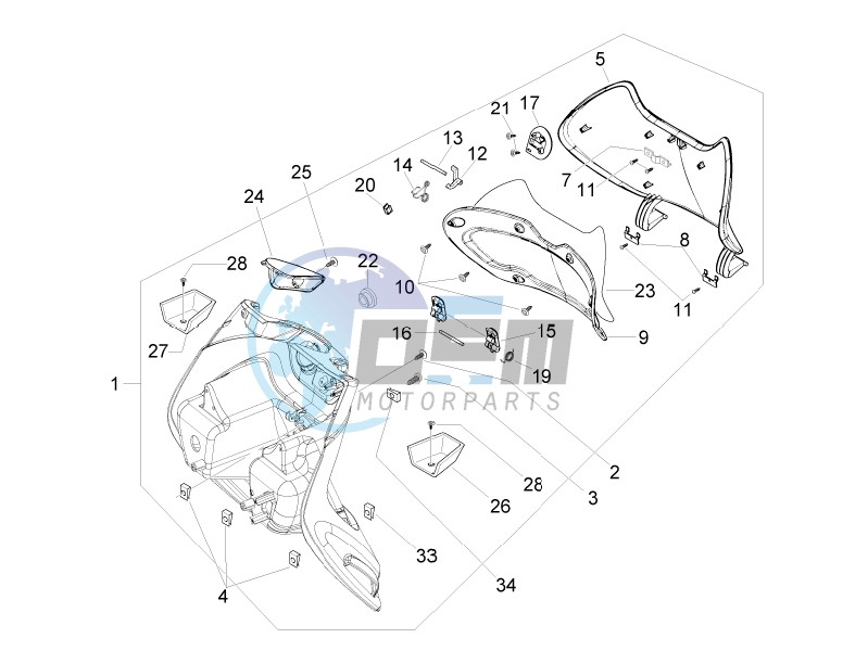 Front glove-box - Knee-guard panel