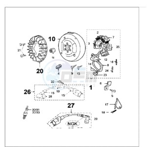 FOX M A2 BE drawing IGNITION PART / CDI BLUE