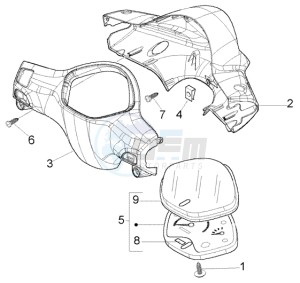 Liberty 50 2t RST ptt (CH) Switserland drawing Speedometers Kms. - handlebar cover