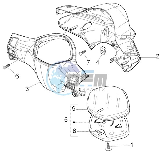 Speedometers Kms. - handlebar cover