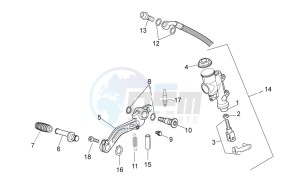 Tuono V4 1100 RR (EMEA, APAC) (AU, EU, HK, IS, JP, NZ, RC, S, T, VN) drawing Rear master cylinder