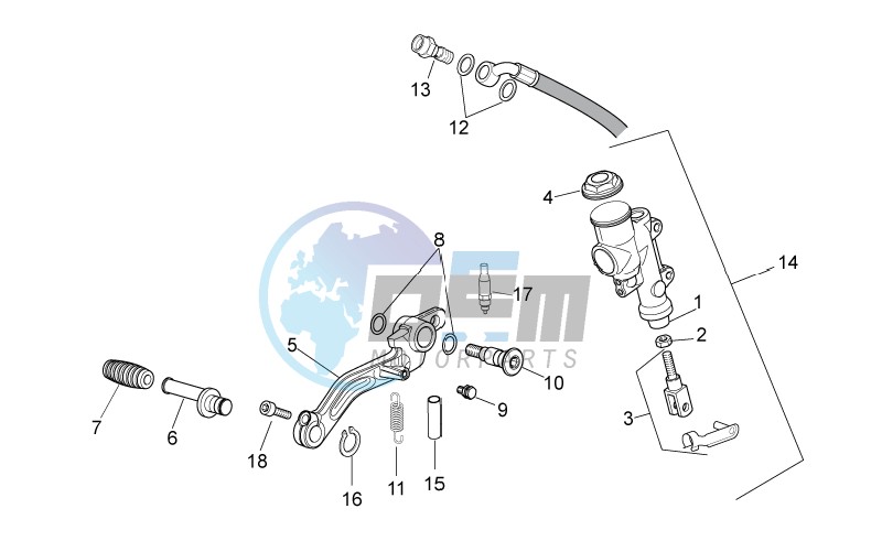 Rear master cylinder