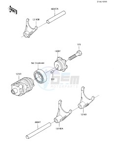 KXT 250 B [TECATE] (B1) [TECATE] drawing GEAR CHANGE DRUM & FORKS