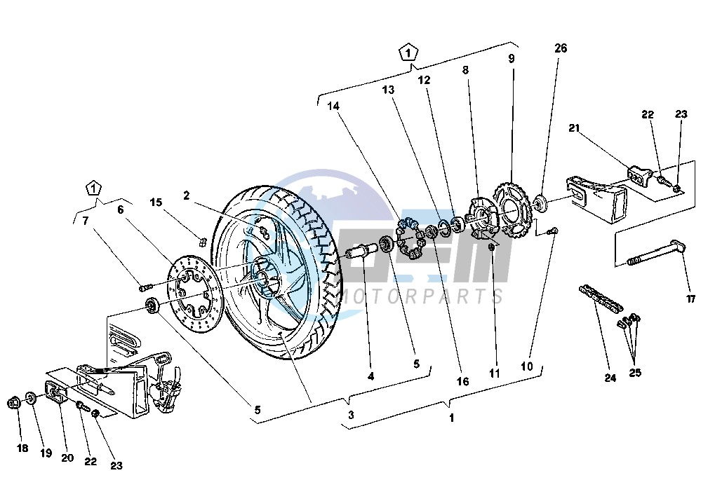 REAR WHEEL 6 SPOKES (2ND SERIE)