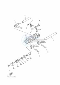 YXZ1000E YXZ1000R (B5J4) drawing SHIFT CAM & FORK