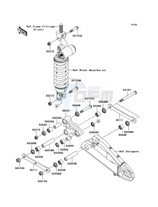 NINJA_ZX-6R ZX600P7F FR GB XX (EU ME A(FRICA) drawing Suspension