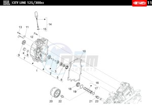 CITYLINE-IE-125-300-WHITE drawing FLYING COVER - OIL FILTER  125cc