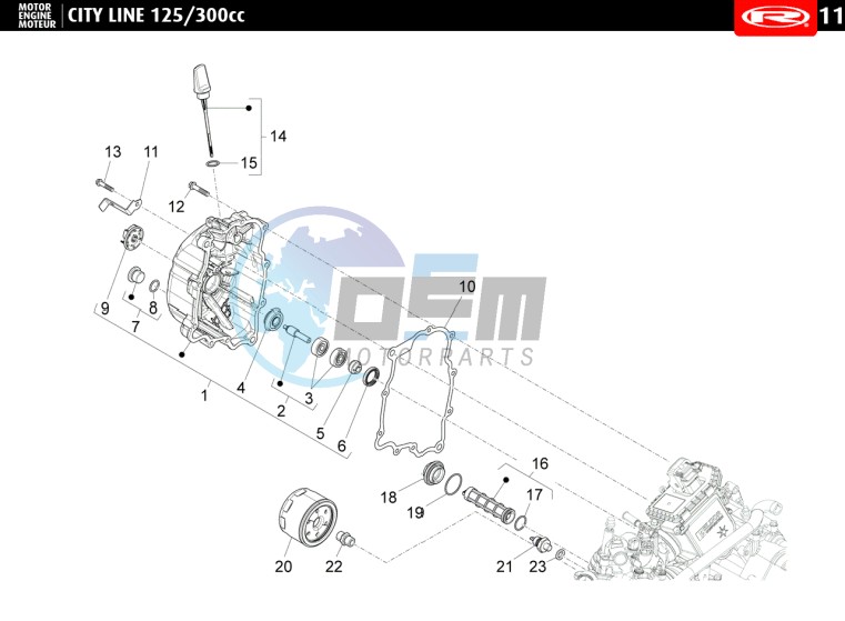 FLYING COVER - OIL FILTER  125cc