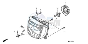 CB1300SA9 UK - (E / ABS BCT MKH MME TWO TY2) drawing HEADLIGHT (CB1300S/CB1300 SA)