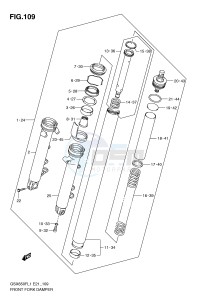 GSX650F (E21) Katana drawing FRONT FORK DAMPER (GSX650FAL1 E21)