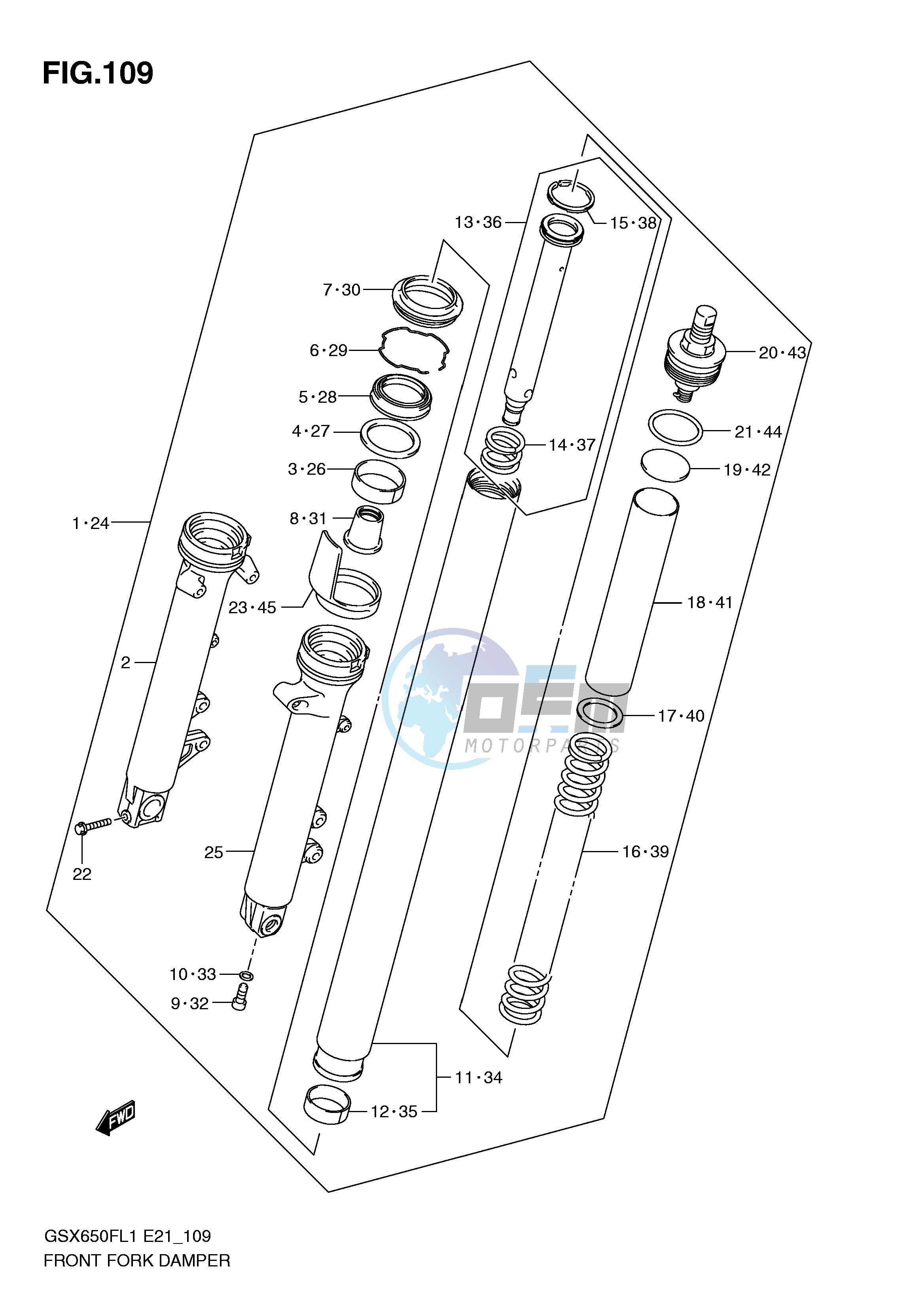 FRONT FORK DAMPER (GSX650FAL1 E21)