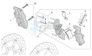 Tuono 1000 drawing Front brake caliper II