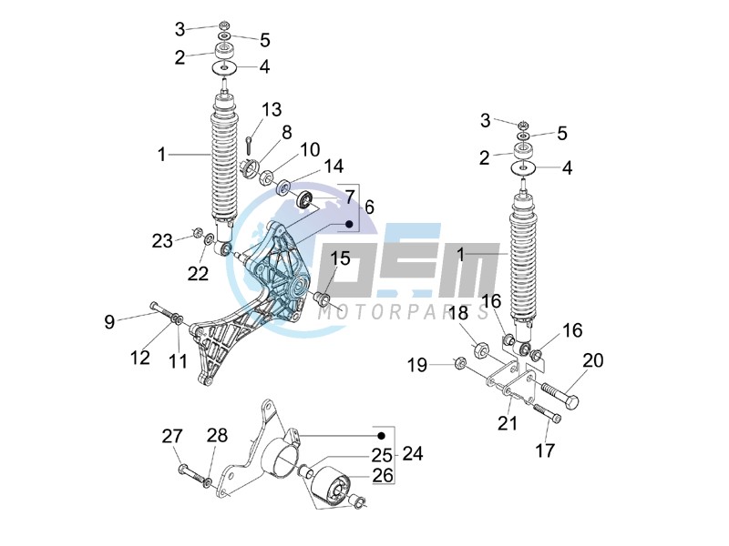 Rear suspension - Shock absorber - s