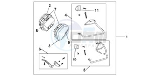 VFR8009 Ireland - (EK / MME TWO) drawing 35 L PANNIER KIT GLORY RED