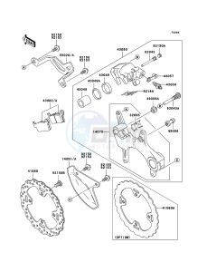 KLX450R KLX450ABF EU drawing Rear Brake