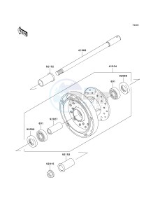 VN 900 D[VULCAN 900 CLASSIC LT] (6F-9F) D7F drawing FRONT WHEEL