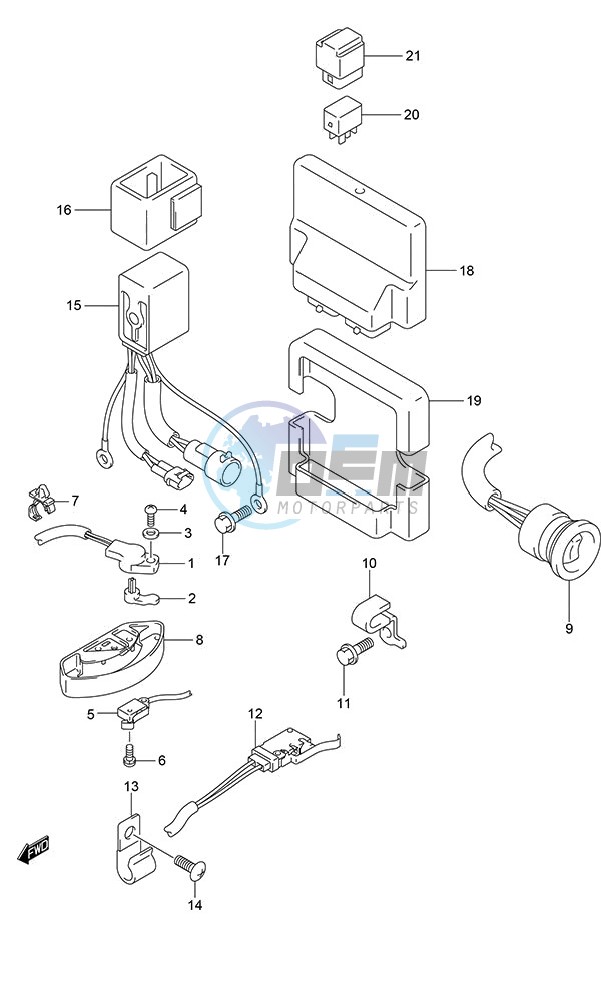 PTT Switch/Engine Control Unit