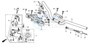 CB600F CB600F drawing HANDLE PIPE/TOP BRIDGE (CB600F2/F22)