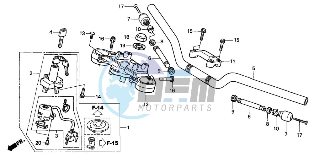 HANDLE PIPE/TOP BRIDGE (CB600F2/F22)