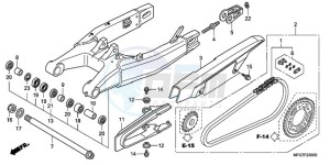 CB600FA9 Europe Direct - (ED / ABS) drawing SWINGARM