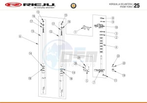 BYE-BIKE-RED 50 drawing FRONT FORK