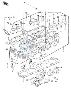 KZ 650 F (F1) drawing CYLINDER HEAD