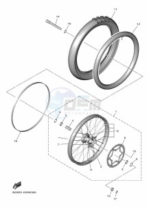 YZ450F (B2WH) drawing FRONT WHEEL