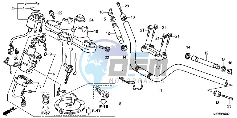 HANDLE PIPE/ TOP BRIDGE