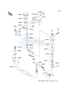 VN 1600 B [VULCAN 1600 MEAN STREAK] (B6F-B8FA) B7FA drawing REAR MASTER CYLINDER