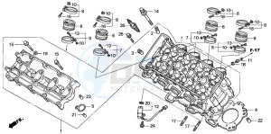 CBR600FS drawing CYLINDER HEAD