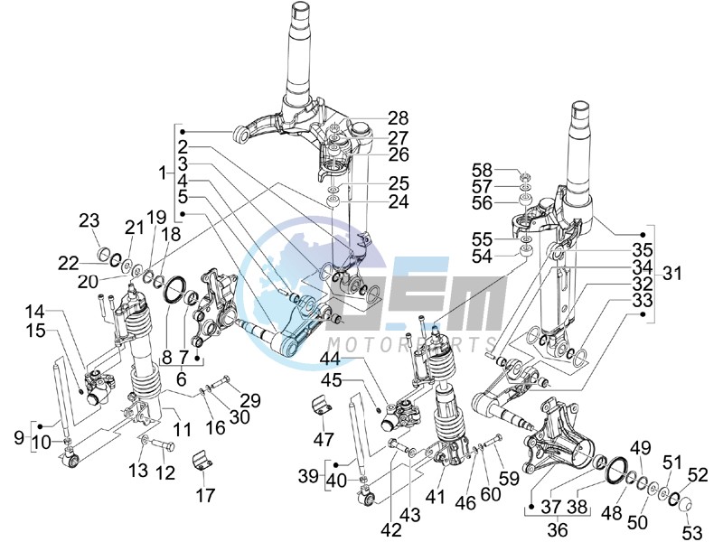 Front fork components (Mingxing)