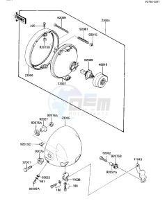 ZN 1100 B [LTD SHAFT] (B1-B2) [LTD SHAFT] drawing HEADLIGHT