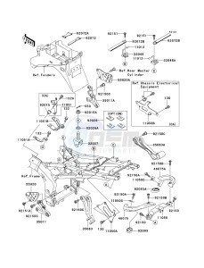 ZX 600 J [ZZR600] (J4) J4 drawing FRAME FITTINGS