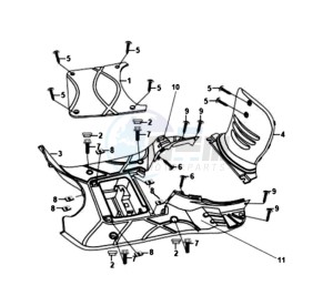 FIDDLE II 50 drawing FOOTREST / FRAME COWLING