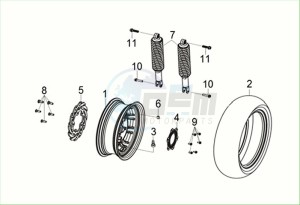 CRUISYM a 125 (LV12W3Z1-EU) (E5) (M3) drawing RR. WHEEL - RR. CUSHION