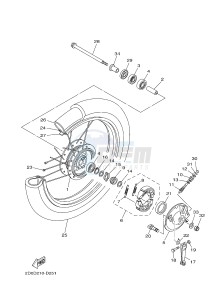 YBR125EGS (43B9) drawing FRONT WHEEL