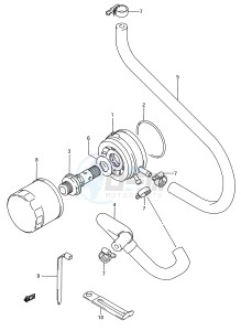 GSX-R750W (E28) drawing OIL COOLER - OIL FILTER