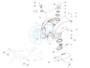 California 1400 Touring ABS USA-CND 1380 drawing Fuel tank