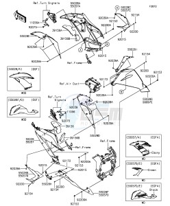 NINJA ZX-6R ZX636EGF FR GB XX (EU ME A(FRICA) drawing Cowling Lowers