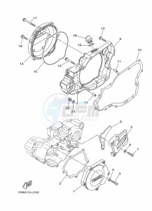 YZ250X (BF1T) drawing CRANKCASE COVER 1