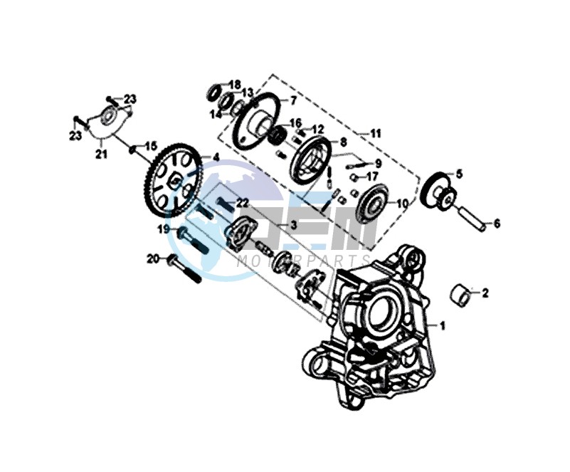 CRANKCASE RIGHT / OIL PUMP