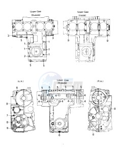 KZ 650 E [LTD] (E1) [LTD] drawing CRANKCASE BOLT & STUD PATTERN