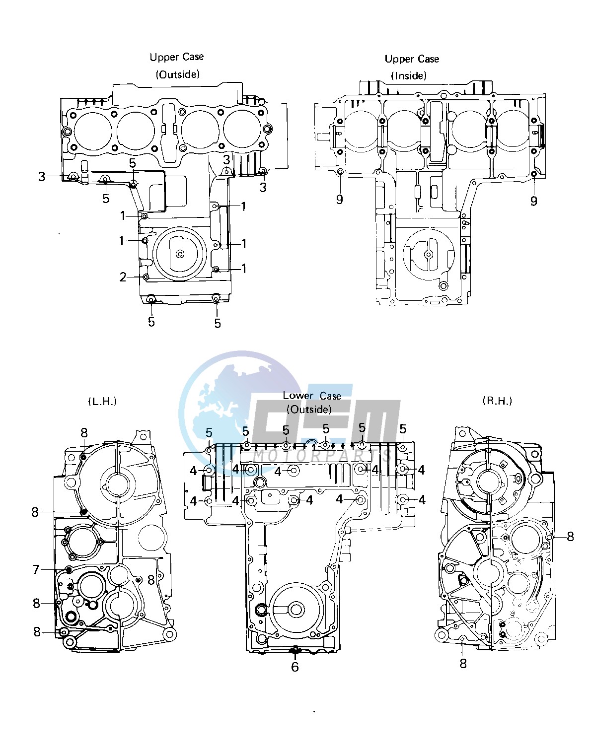 CRANKCASE BOLT & STUD PATTERN