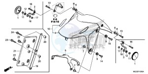 CBR500RD CBR500R UK - (E) drawing FRONT FENDER