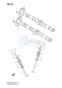 GSX650F (E2) Katana drawing CAM SHAFT - VALVE