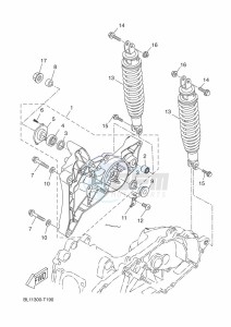 YP400RA XMAX 400 ABS (BL16) drawing REAR ARM & SUSPENSION