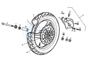 GPR R - 50 cc drawing FRONT WHEEL