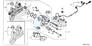 CB500FE CB500F UK - (E) drawing REAR BRAKE CALIPER